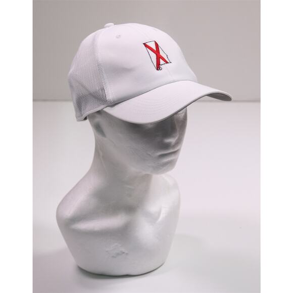 Alabama State Flag White Red Performance Golf Trucker Hat Cap Snapback Imperial - Picture 1 of 5